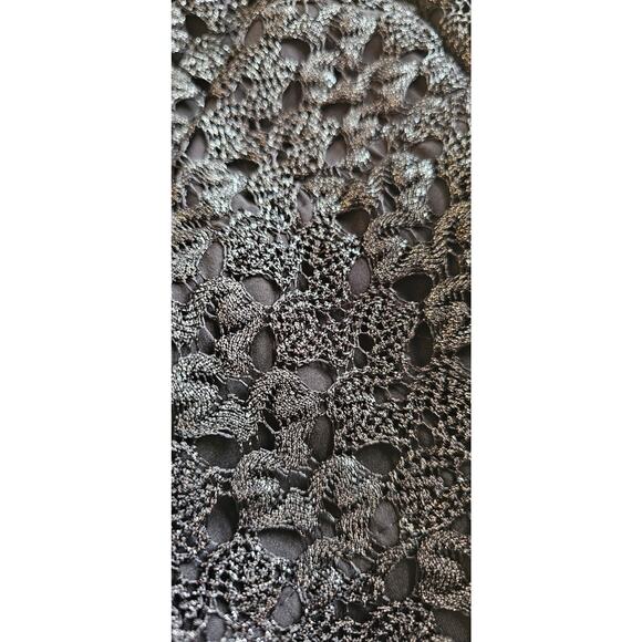 Vintage Anne Klein Metallic Lace Cocktail Mini Dress Women Size 4 Black Shimmery - Picture 7 of 8